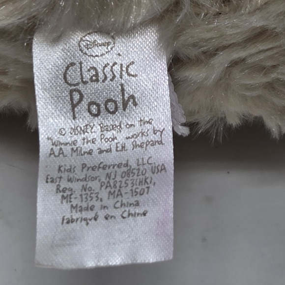 Disney Baby Classic Winnie The Pooh Plush Curly Swirl Fur Tan 12" Stuffed Bear - Picture 6 of 8